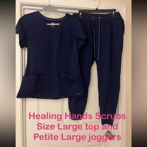Like New Healing Hands navy scrub set